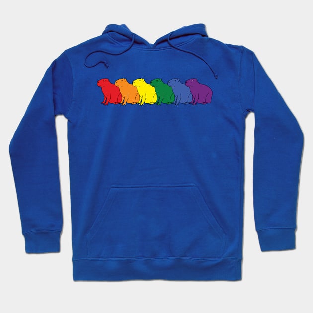 Capybara Pride Rainbow Hoodie by ellenhenryart